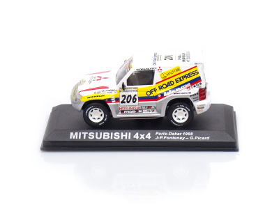 Altaya | M 1:43 | MITSUBISHI Pajero 4x4 #206 - J.-P.Fontenay /G.Picard - Rally Paris Dakar (1998)
